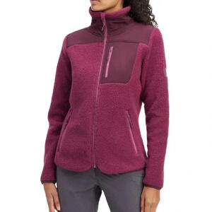 NWT McKINLEY Women's Malla Full Zip  Fleece Top Red Jacket SZ L